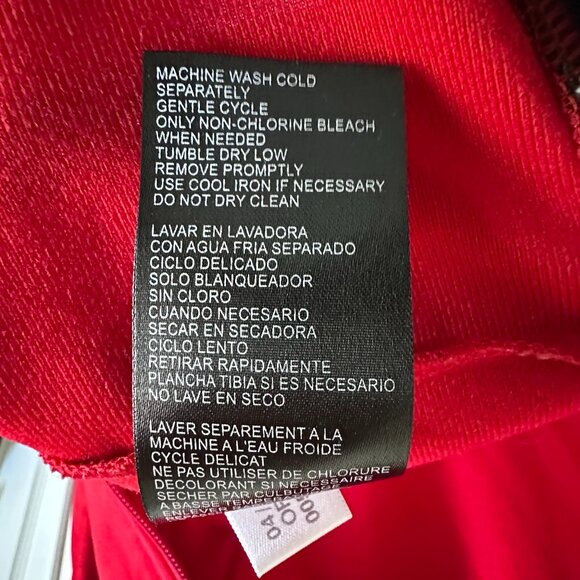 Adidas Athletic Track Jacket Boy’s XL 18 Full Zip Red Black 3 Stripes Mock Neck - Picture 9 of 10